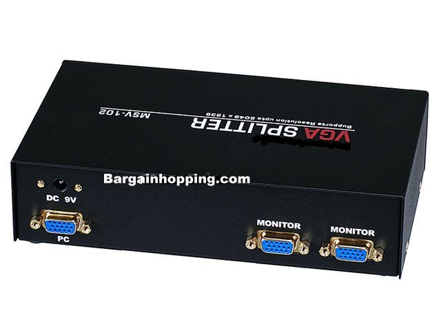 2-Way SVGA VGA Splitter Amplifier Multiplier 400 MHz
